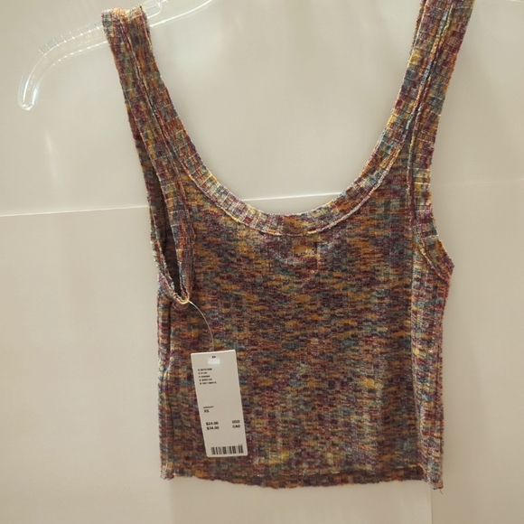 NWT Urban Outfitters Tank Top Cropped Mingle Multi Colors Sz XS - LAST ONE! - Picture 4 of 10